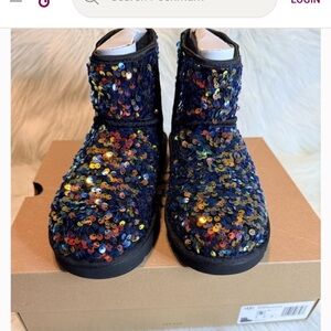 Uggs! Deep eggplant Sequin Ankle Boots - Multicolor